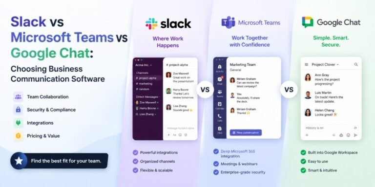 Slack vs Microsoft Teams vs Google Chat: Choosing Business Communication Software